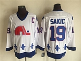 Nordiques 19 Joe Sakic White CCM Throwback Jersey,baseball caps,new era cap wholesale,wholesale hats